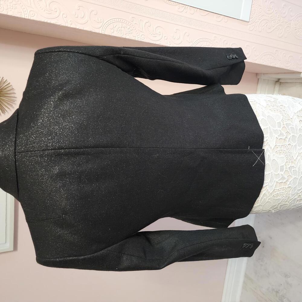 NWT Banana Republic Black sparkle blazer jacket 00P  adorable for holidays - Picture 3 of 5